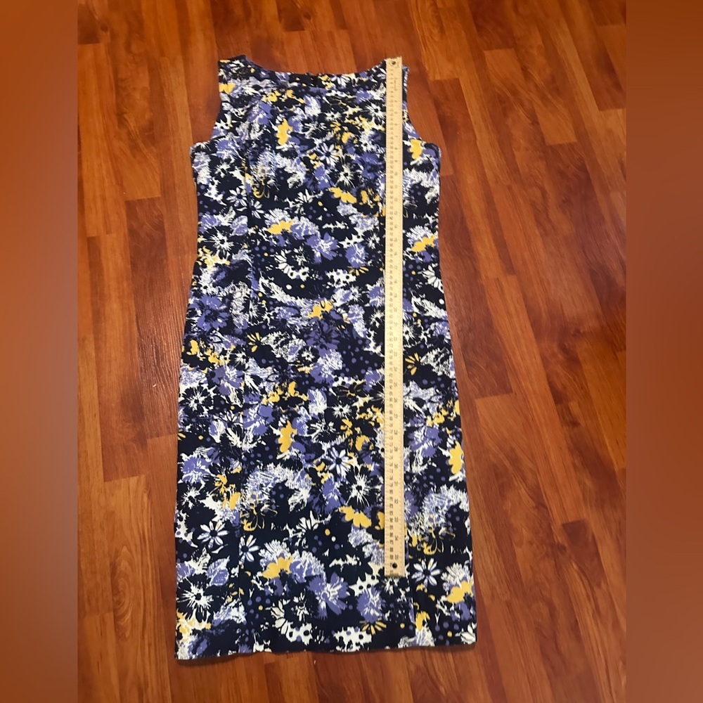 Talbots Navy Blue Floral Sleath Dress - Picture 6 of 9